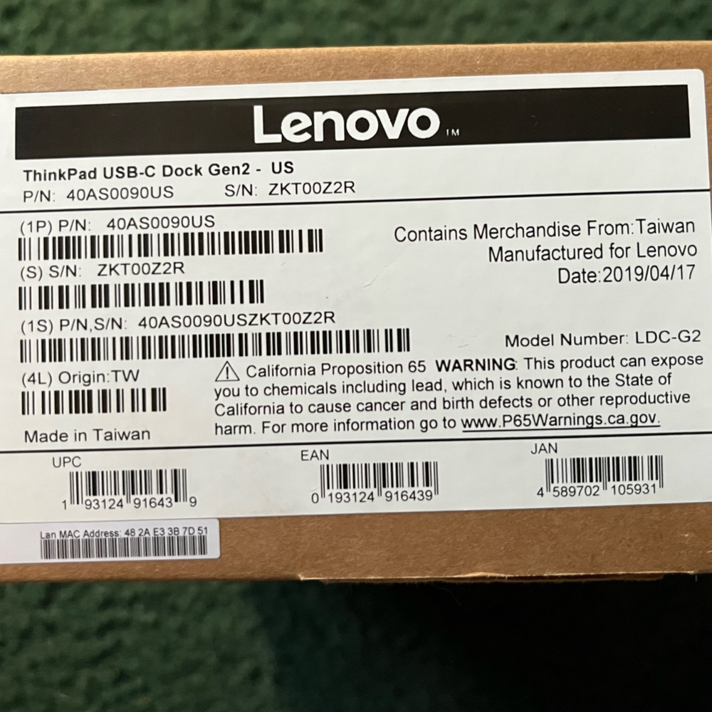Lenovo USB-C Dock Gen2 - Docking Station